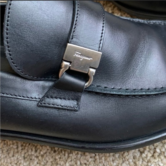 Salvatore Ferragamo Black Leather Loafers Size 8.5 - Picture 6 of 8